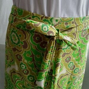 Unique handmade skirt - Wrap skirt, paisley design and flowers